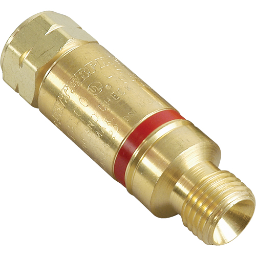 Antiretours pare-flammes - Oxy/gaz combustibles, Gaz combustibles (rouge)/Oxyg&egrave;ne (vert), Style pour adapteur de d&eacute;tendeur Nassau Supply