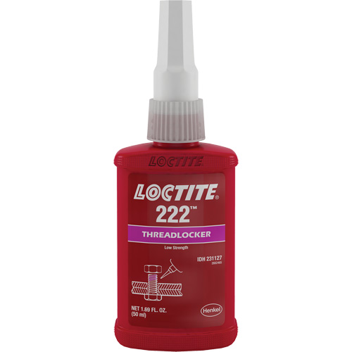 222 Threadlocker, Purple, Low, 50 ml, Bottle Nassau Supply