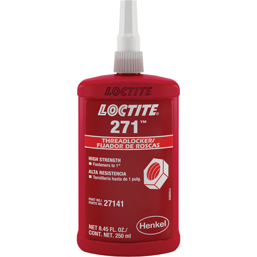 Threadlocker 271 , Red, High, 250 ml, Bottle Nassau Supply