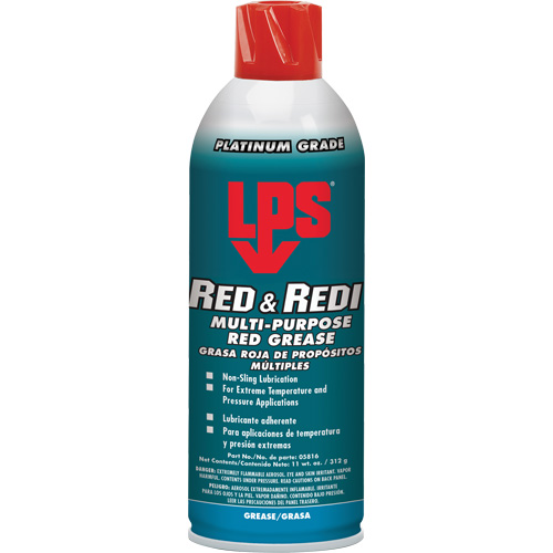 Red & Redi Multi-Purpose Red Grease, 16 oz., Aerosol Can Nassau Supply