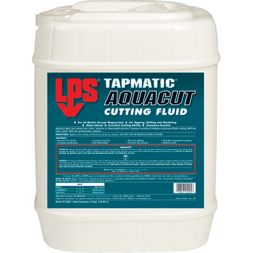 Liquides de coupe AquaCut de Tapmatic, 5 gal. Nassau Supply