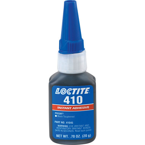 Adh&eacute;sif instantan&eacute; 410, Noir, Bouteille, 20 g Nassau Supply