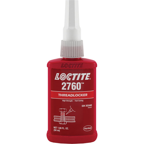 Threadlocker 2760 Instant Adhesive, Red, High, 50 ml, Bottle Nassau Supply