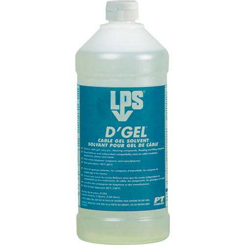 D'Gel&reg; Cable Gel Solvent, 32 oz., Bottle Nassau Supply