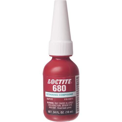 680 High Strength/Low-Viscosity Retaining Compounds, 10 ml, Bottle, Green Nassau Supply