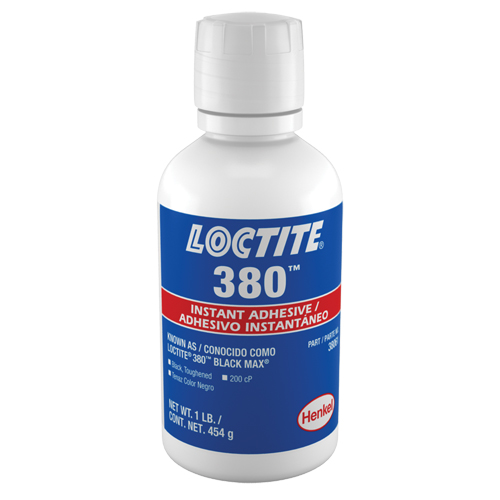 Adh&eacute;sif instantan&eacute; durci 380, Noir, Bouteille, 453 g Nassau Supply