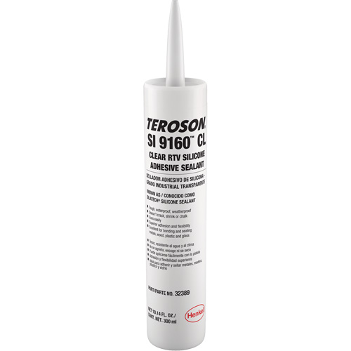 Scellant &agrave; la silicone Teroson SI 9160, Cartouche, Transparent Nassau Supply