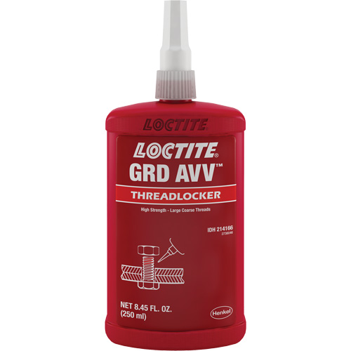 Letter Grade AVV Threadlocker, Red, High, 250 ml, Bottle Nassau Supply