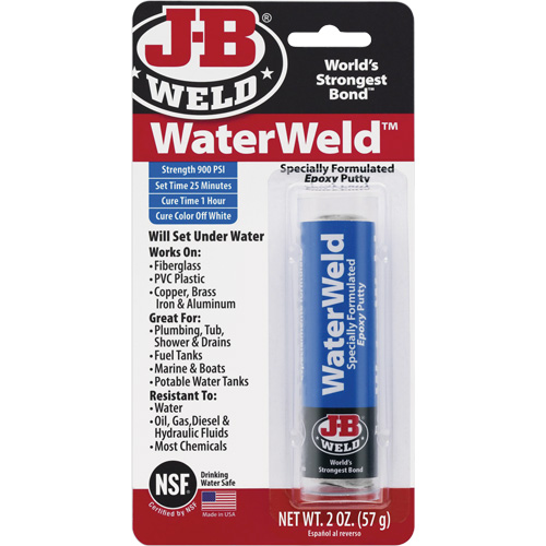Colle &eacute;poxyde WaterWeld, 2 oz, B&acirc;ton, Blanc cass&eacute; Nassau Supply