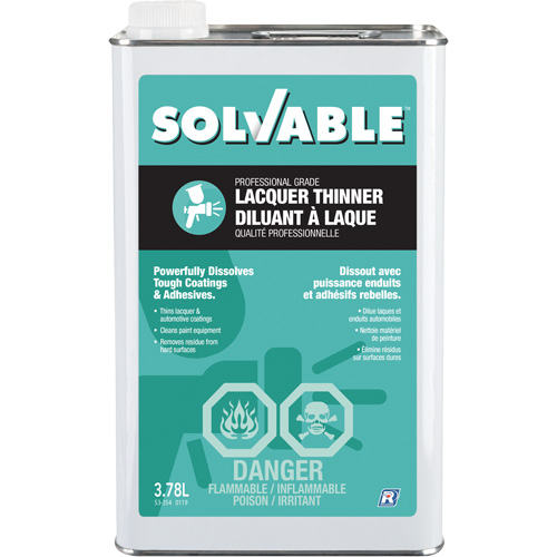 Diluant &agrave; lacque de calibre professionnel, Bidon rectangulaire, 3,78 L Nassau Supply