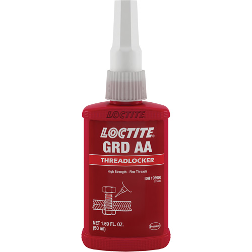 Letter Grade AA Wicking Grade Threadlocker, Green, High, 50 ml, Bottle Nassau Supply