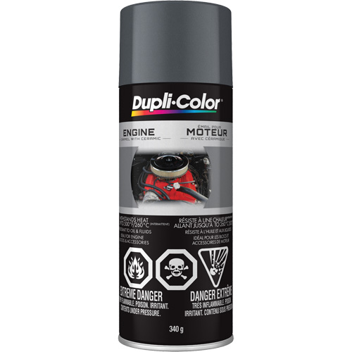 Peinture &agrave; &eacute;mail avec c&eacute;ramique pour moteur, Fonte grise, Tr&egrave;s brillant, 12 oz, Canette a&eacute;rosol Nassau Supply
