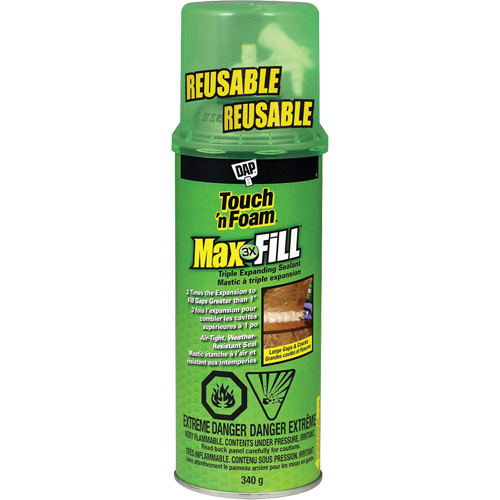 Touch 'n Foam&reg; Max Fill Triple Expanding Sealant, 340 g, Aerosol Can, Cream Nassau Supply