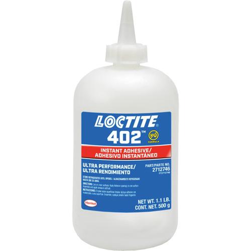 Adh&eacute;sif instantan&eacute; 402, Transparent, Bouteille, 500 g Nassau Supply