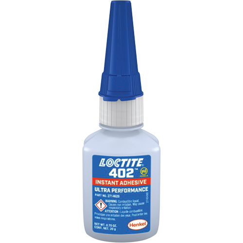 Adh&eacute;sif instantan&eacute; 402, Transparent, Bouteille, 20 g Nassau Supply