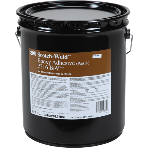 Scotch-Weld Adhesive, 5 gal., Pail, Two-Part, Grey Nassau Supply