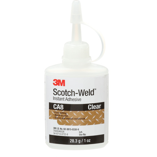 Adh&eacute;sif instantan&eacute; CA8 Scotch-Weld, Transparent, Bouteille, 1 oz Nassau Supply