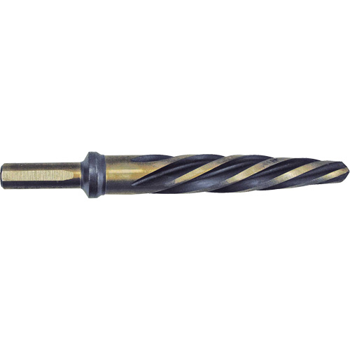 Al&eacute;soir pour automobile noir et or de premi&egrave;re qualit&eacute; Jet-Kut, 3/4", Cannelure Spirale, Acier rapide, Tige 3 m&eacute;plats Nassau Supply