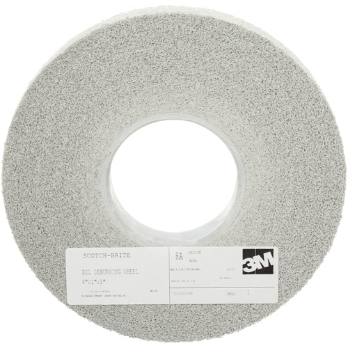 Scotch-Brite EXL Deburring Wheels, 8" x 1", 3" Arbor, Aluminum Oxide Nassau Supply