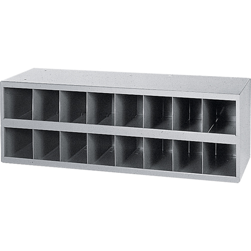 Steel Storage Bin Cabinet, 33-3/4" W x 12" D x 11-1/2" H, Grey Nassau Supply