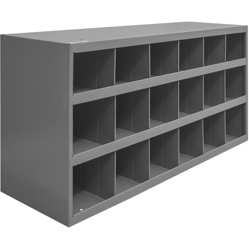 Steel Storage Bin Cabinet, 33-3/4" W x 12" D x 19-1/4" H, Grey Nassau Supply