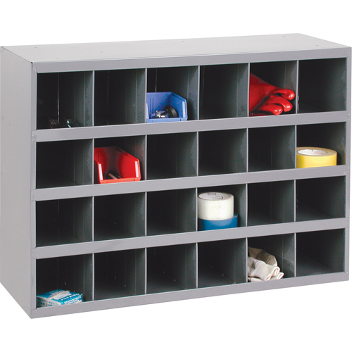 Steel Storage Bin Cabinet, 33-3/4" W x 12" D x 23-7/8" H, Grey Nassau Supply
