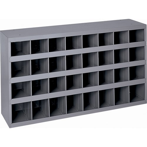 Steel Storage Bin Cabinet, 34-3/4" W x 8-1/2" D x 19-1/4" H, Grey Nassau Supply