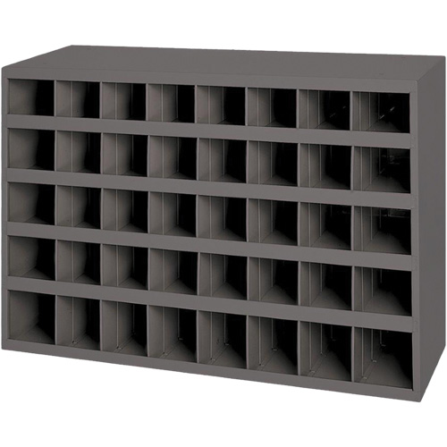 Steel Storage Bin Cabinet, 33-3/4" W x 8-1/2" D x 22-1/4" H, Grey Nassau Supply