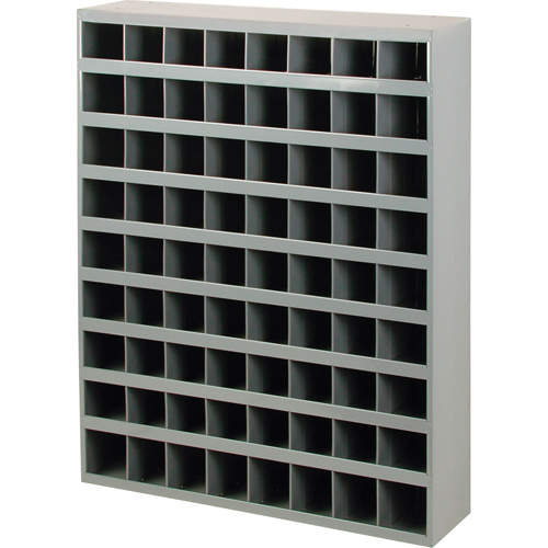 Steel Storage Bin Cabinet, 33-3/4" W x 8-1/2" D x 42" H, Grey Nassau Supply