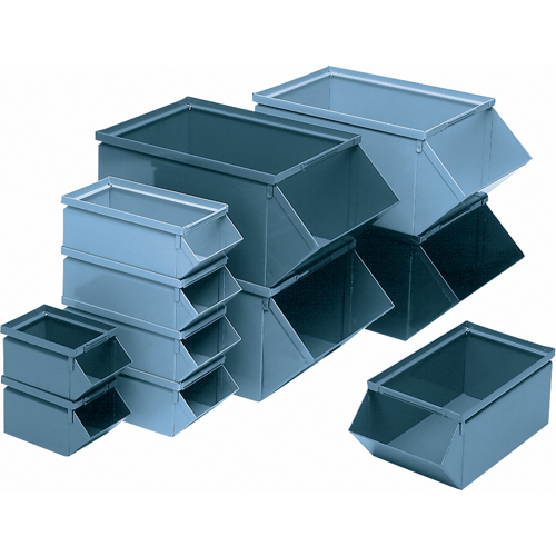 Steel Bin, 100 lbs. Cap., 4-1/2" W x 8" D x 4-1/2" H, Blue Nassau Supply