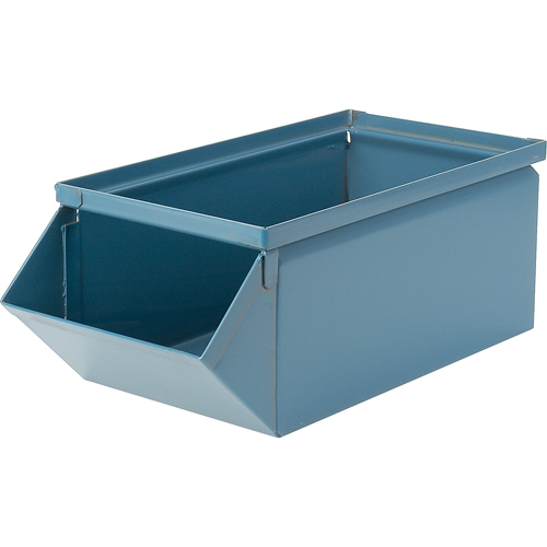 Steel Bin, 100 lbs. Cap., 4-1/2" W x 8" D x 4-1/2" H, Blue Nassau Supply