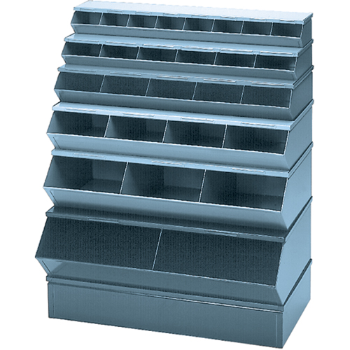 Sectional Bin Units, 100 lbs. Cap., 37" W x 18-3/4" D x 7-1/2" H, Blue Nassau Supply