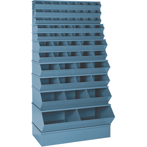 Sectional Bin Units, 100 lbs. Cap., 37" W x 8" D x 4-1/2" H, Blue Nassau Supply