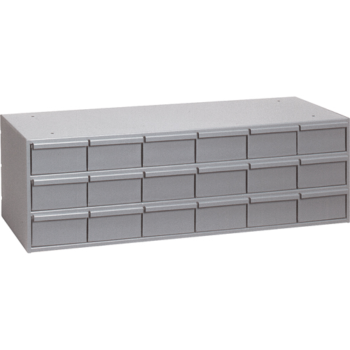 Casiers &agrave; tiroirs industriels, 18 tiroirs, 33-3/4" la x 11-5/8" p x 10-7/8" h, Gris Nassau Supply