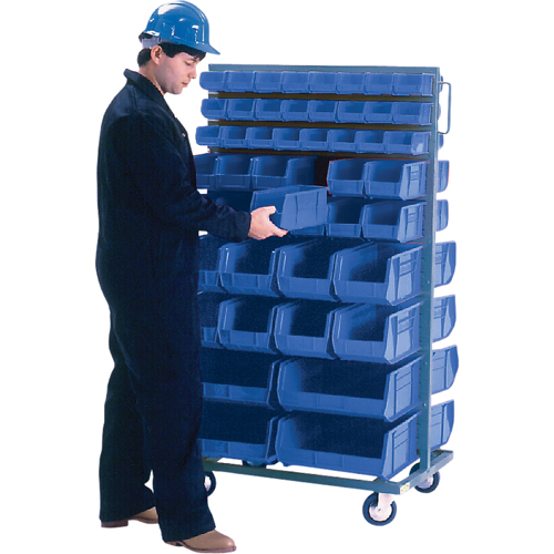 Support mobile deux c&ocirc;t&eacute;s pour bacs, &agrave; deux c&ocirc;t&eacute;s, 96 bacs, 36" la x 24" p x 63" h Nassau Supply