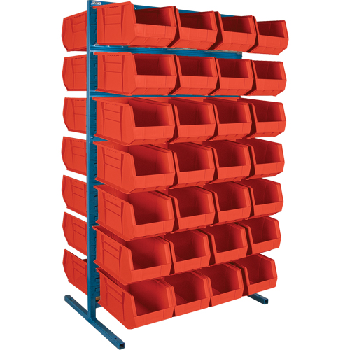 Support stationnaire deux c&ocirc;t&eacute;s pour bacs, 36" la x 24" p x 61" h, 56 bacs Nassau Supply