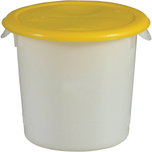 Round Storage Containers, 7-4/5" H x 8-1/2" D, 3.79 L Capacity, White Nassau Supply