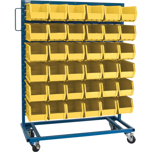 Single-Sided Mobile Bin Rack, Single-sided, 36 bins, 36" W x 16" D x 46-1/2" H Nassau Supply