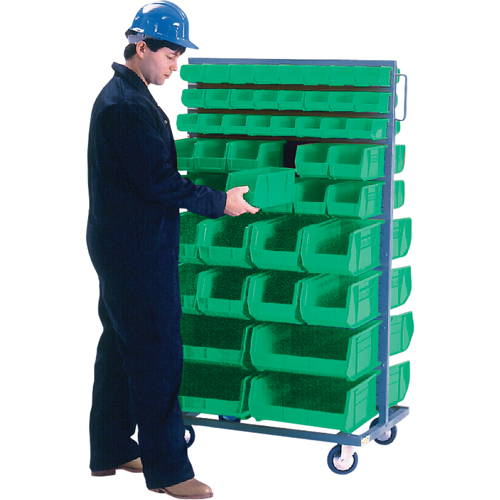 Support mobile deux c&ocirc;t&eacute;s pour bacs, &agrave; deux c&ocirc;t&eacute;s, 96 bacs, 36" la x 24" p x 63" h Nassau Supply