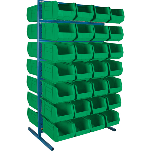 Double-Sided Stationary Bin Rack, 61" W x 56" D x 24" H, 56 Bins Nassau Supply