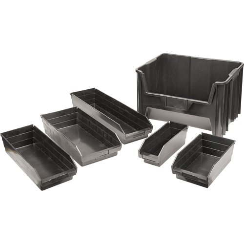 Bacs &agrave; pi&egrave;ces en plastique recycl&eacute;, 4-1/8" la x 11-5/8" p x 4" h, Capacit&eacute; de 30 lb Nassau Supply