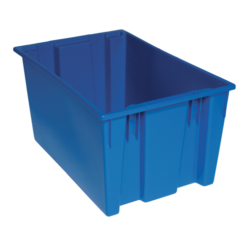 Contenants Stack & Nest, 15" x 29,5" x 19,5", Bleu Nassau Supply