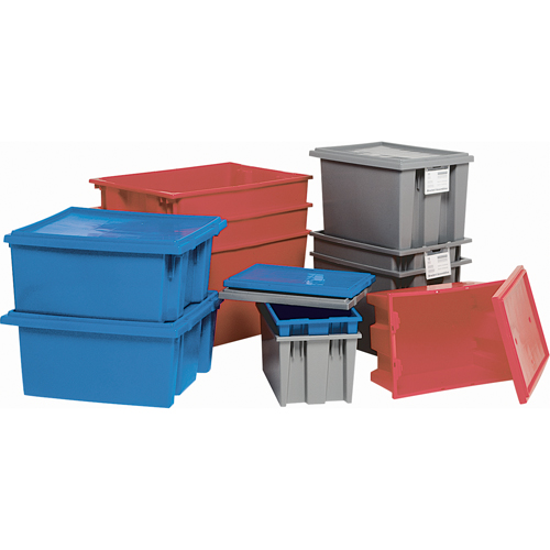 Contenants Stack & Nest, 15" x 29,5" x 19,5", Bleu Nassau Supply