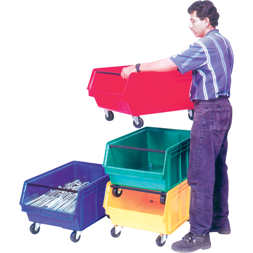 Mobile Giant Stacking Bin, 11-7/8" H x 18-3/8" W x 29" D, 150 lbs. Capacity, Yellow Nassau Supply