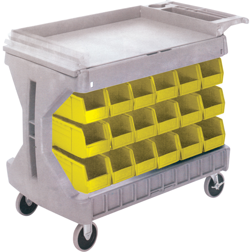 PROCART A/36 BACS JAUNE# CB101, &agrave; deux c&ocirc;t&eacute;s, 36 bacs, 45-5/18" la x 24" p x 34-3/4" h Nassau Supply