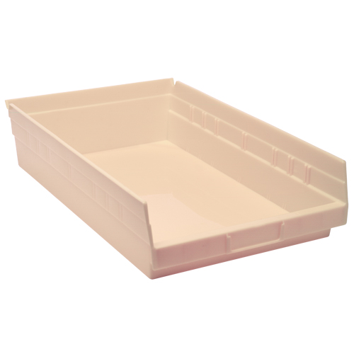 Bac pour &eacute;tag&egrave;re &eacute;conomique, 11-1/8" la, 4" h x 17-7/8" p, Ivoire Nassau Supply