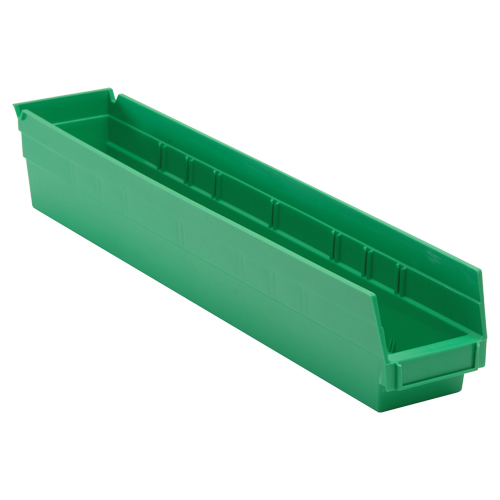 Bac pour &eacute;tag&egrave;re &eacute;conomique, 4-1/8" la, 4" h x 23-5/8" p, Vert Nassau Supply