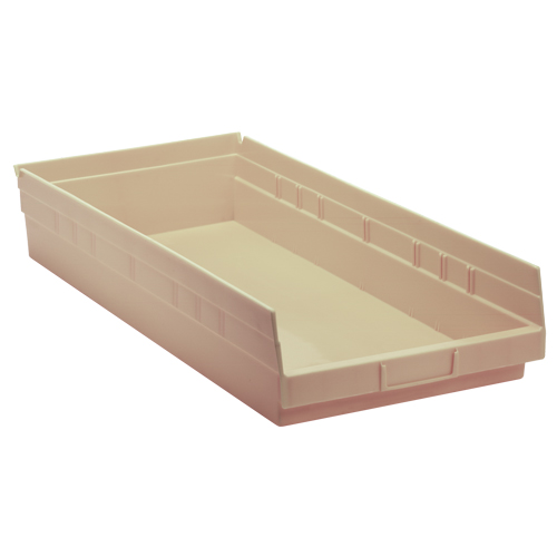 Bac pour &eacute;tag&egrave;re &eacute;conomique, 11-1/8" la x 4" H x 23-5/8" p, Ivoire, Capacit&eacute; 60 lb Nassau Supply