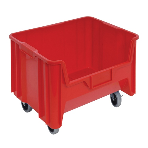 Bac g&eacute;ant mobile empilable, 12-7/16" ha x 19-7/8" la x 15-1/4" p, Capacit&eacute; de 250 lb, Rouge Nassau Supply