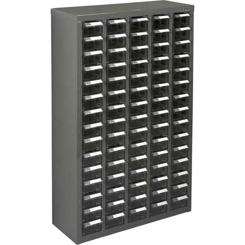 Casiers pour pi&egrave;ces KPC-600, Acier galvanis&eacute;, 75 tiroirs, 23-1/10" x 8-7/10" x 36-9/10", Gris Nassau Supply